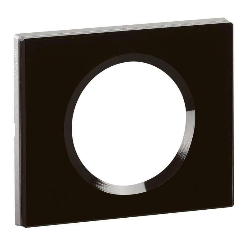 Дизайнерская рамка 1 местная, черный, стекло, 069301 Legrand, серия Celiane