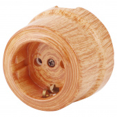 Ретро розетка с заземлением вишня 350-В (KM) Lindas