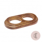 Рамка на бревно D200 мм. 2 местная, овал, венге с золотой патиной НО12ВГЗ200 Salvador