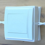 Коробка для ретро выключателя и розетки белый, N011.02.00 DerevFarfor, серия МонолитБревно