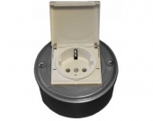 Розетка с заземлением, механизм "Гира", алюминий, 14120И-100/к ГусевЪ