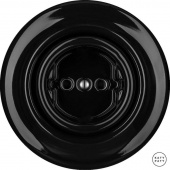 Ретро розетка электрическая без заземления, черный глянцевый NIGs Katy Paty