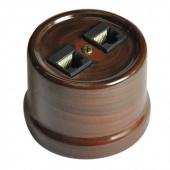 Розетка телефон + компьютер тигровое дерево B1-303-TW BIRONI