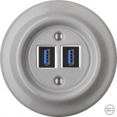 Ретро розетка USB бетон глянцевый CAGsUSBb Katy Paty
