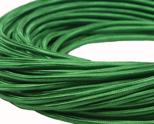 Ретро кабель круглый электрический (50м) 2*2.5, зеленый шелк, серия Loft, Interior Electric