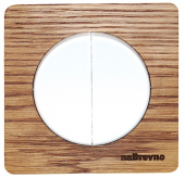 Выключатель двухклавишный, дуб в масле+белый, ROC1-DO/1E31601300 Ruwel