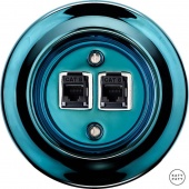 Розетка интернет Cat.6 двойная, синий металлик PEAZGsCat6 Katy Paty