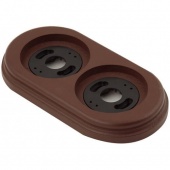 Рамка с пластиковой вставкой 2 местная, коричневый, овал, P250-K ФД КерамикЪ