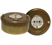 Розетка с заземлением, механизм Legrand, латунь, 13220И-100 ГусевЪ