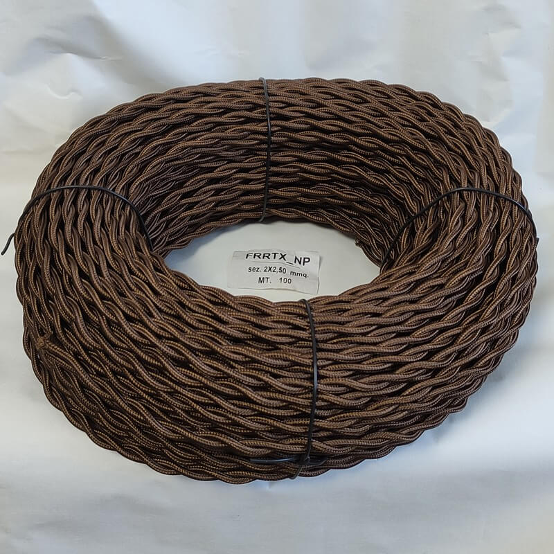 Ретро кабель витой ГОСТ 2*2.5, коричневый, FRRTX-02X2.50MAR Salcavi Industrie