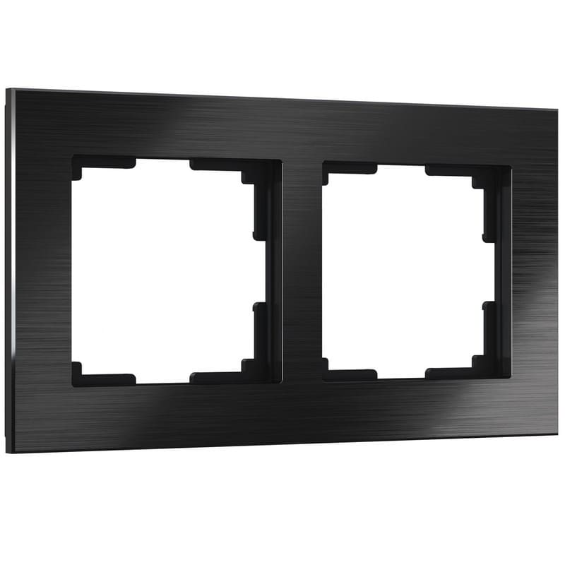 Дизайнерская рамка 2 местная, черный алюминий, W0021708 Werkel