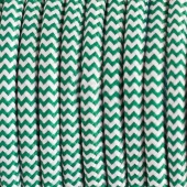 Ретро кабель электрический 2*0.75, зеленый зигзаг, Cab.Z06 Merlotti cavi