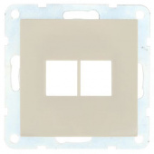 Накладка двойной розетки компьютерной/ телефонной с суппортом, бежевый, 866201-0 LK Studio, серия LK60