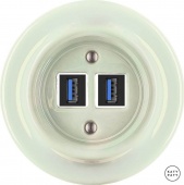 Ретро розетка USB жемчужный глянцевый OPCOGsUSBb Katy Paty