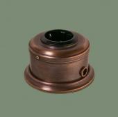 Ретро розетка с заземлением и шторками, серия ДИП-200, темная медь, механизм: черный (трубка D16) L243-7-16 Romatti