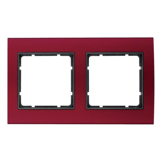 Дизайнерская рамка 2 местная, красный/антрацитовый, алюминий, 10123012 Berker, серия B.3