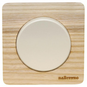 Выключатель одноклавишный проходной, натуральный ясень+бежевый, ROC1-AN/1E31401301 Ruwel