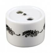 Розетка R/TV-Sat проходная, белая с черным узором, B1-304-01 D2/1 BIRONI