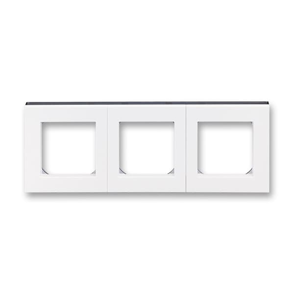 Дизайнерская рамка 3 местная, белый / дымчатый черный, 2CHH015030A6062 ABB, серия Levit