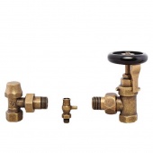 Ретро вентили угловые для радиаторов и воздухоотводчик 1/2" латунь CC/RS-3 RETRO style