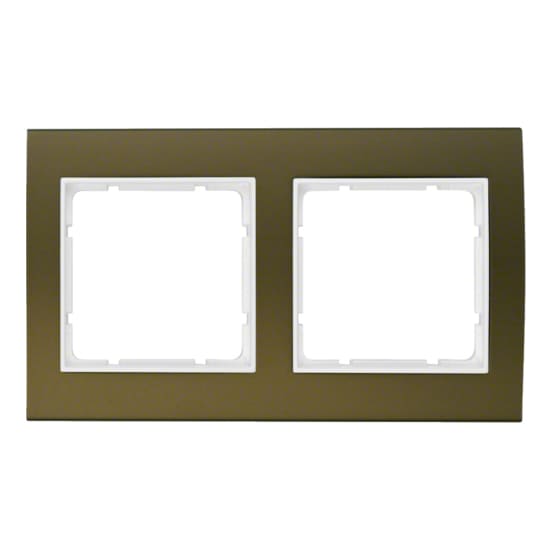 Дизайнерская рамка 2 местная, коричневый/полярная белизна, алюминий, 10123021 Berker, серия B.3