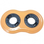 Рамка с пластиковой вставкой 2 местная, восьмерка, золотистая охра, 252-ЗО (KM) Lindas