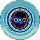 Ретро розетка электрическая без заземления, голубой металлик PECAGs Katy Paty