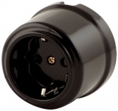 Ретро розетка электрическая с заземлением, антрацитовый RS-80008-А (KM) Retrika