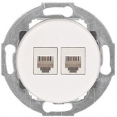 Розетка компьютерная 2хRJ-45 кат. 6, 886404-1, белый, LK Studio Vintage