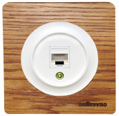 Розетка компьютерная 1xRJ45 кат.5e, дуб в масле+белый, ROC1-DO/1E20701300 Ruwel