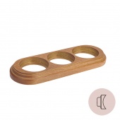 Рамка на бревно D300 мм. 3 местная, овал, дуб коричневый с золотой патиной НО13ДКЗ300 Salvador