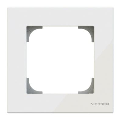 Дизайнерская рамка 1 местная, белое стекло, 2CLA857100A3001 ABB, серия Sky Niessen