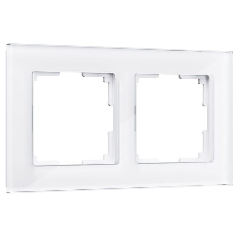 Дизайнерская рамка 2 местная, белый, стекло, W0021101 Werkel