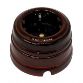 Ретро розетка электрическая с заземлением, петровский гранит, GE70301-46 ТМ МезонинЪ