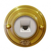 Розетка телефонная, механизм Legrand, RJ 11 латунь, 08020И-80 ГусевЪ