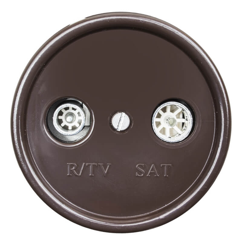Розетка R/TV-Sat проходная, коричневая, B1-304-22 BIRONI