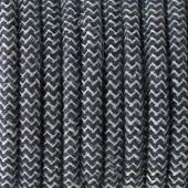 Ретро кабель электрический 2*0.75, черный зигзаг, Cab.D74 Merlotti cavi