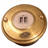 Розетка USB, механизм Legrand, латунь, 1USB220И-100 ГусевЪ