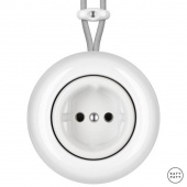 Ретро розетка электрическая белый глянцевый ALCs Katy Paty