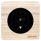 Розетка с заземлением, винтовые контакты, натуральный ясень+черный, ROC1-AN/1E10201303 Ruwel