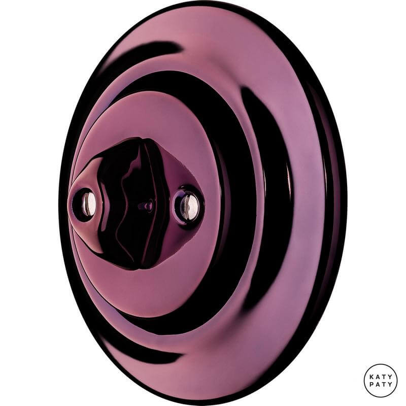 Ретро выключатель проходной фиолетовый металлик PEMAG6 Katy Paty одноклавишный