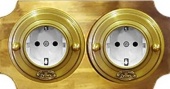 Рамка 2 местная D80, латунь, крест, Л0032Р ГусевЪ
