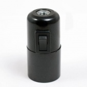 Патрон с выключателем для ретро лампы PL27BNLIN черный FAI