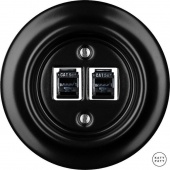 Розетка интернет Cat.5e двойная, черный матовый NIMsCat5e Katy Paty