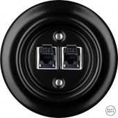 Розетка интернет Cat.6 двойная, черный матовый NIMsCat6 Katy Paty