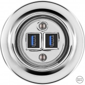 Ретро розетка USB серебряный глянцевый OPARGsUSBb Katy Paty