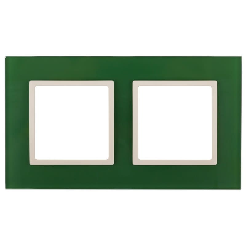 Дизайнерская рамка 2 местная, зеленый, Б0034499 Эра, серия Elegance