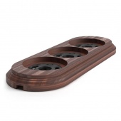 Рамка 3 местная с пластиковой вставкой, темный дуб, 408-206 SUN-LUMEN