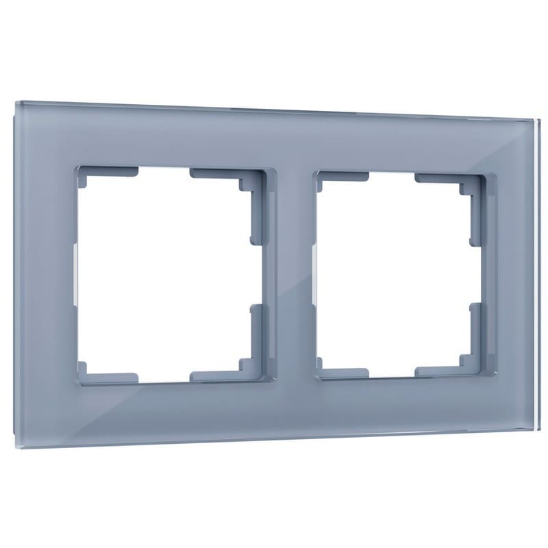 Дизайнерская рамка 2 местная, серый, стекло, W0021115 Werkel
