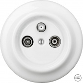 Ретро розетка TV/R/SAT проходная белый глянцевый ALGsTVa Katy Paty